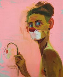 1063-Autoportrait clown/fleur